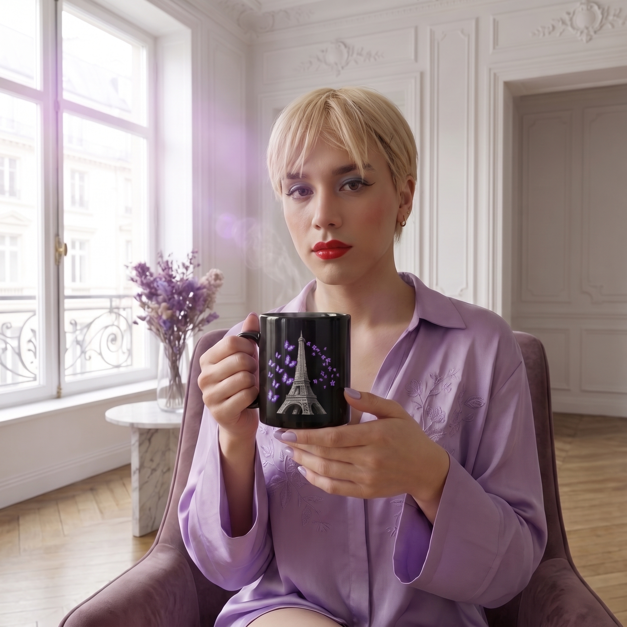 tsgabrielle® • Paris - Eiffeltornet • Glansig Mug • Svart • Keramik • 2 Storlekar - View 12