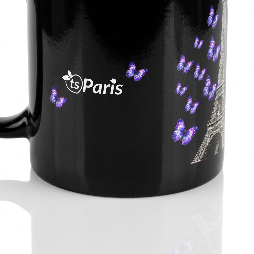 tsgabrielle® • Paris - Eiffeltornet • Glansig Mug • Svart • Keramik • 2 Storlekar - Black - View 8