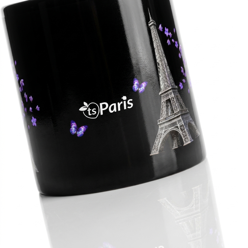 tsgabrielle® • Paris - Eiffeltornet • Glansig Mug • Svart • Keramik • 2 Storlekar - Black - View 7