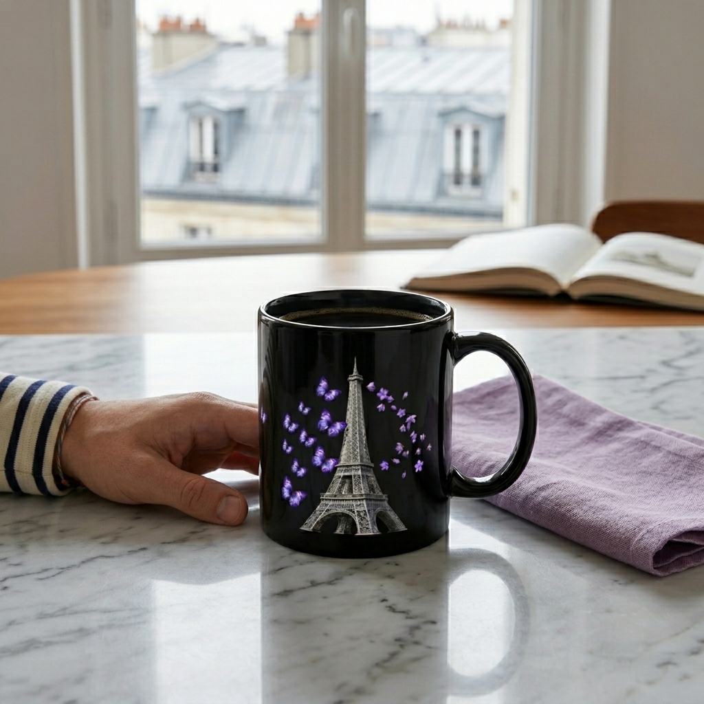 tsgabrielle® • Paris - Eiffeltornet • Glansig Mug • Svart • Keramik • 2 Storlekar - Black - View 22