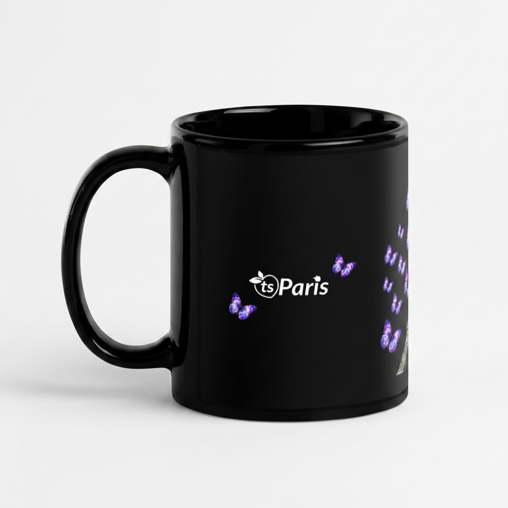 tsgabrielle® • Paris - Eiffeltornet • Glansig Mug • Svart • Keramik • 2 Storlekar - View 3