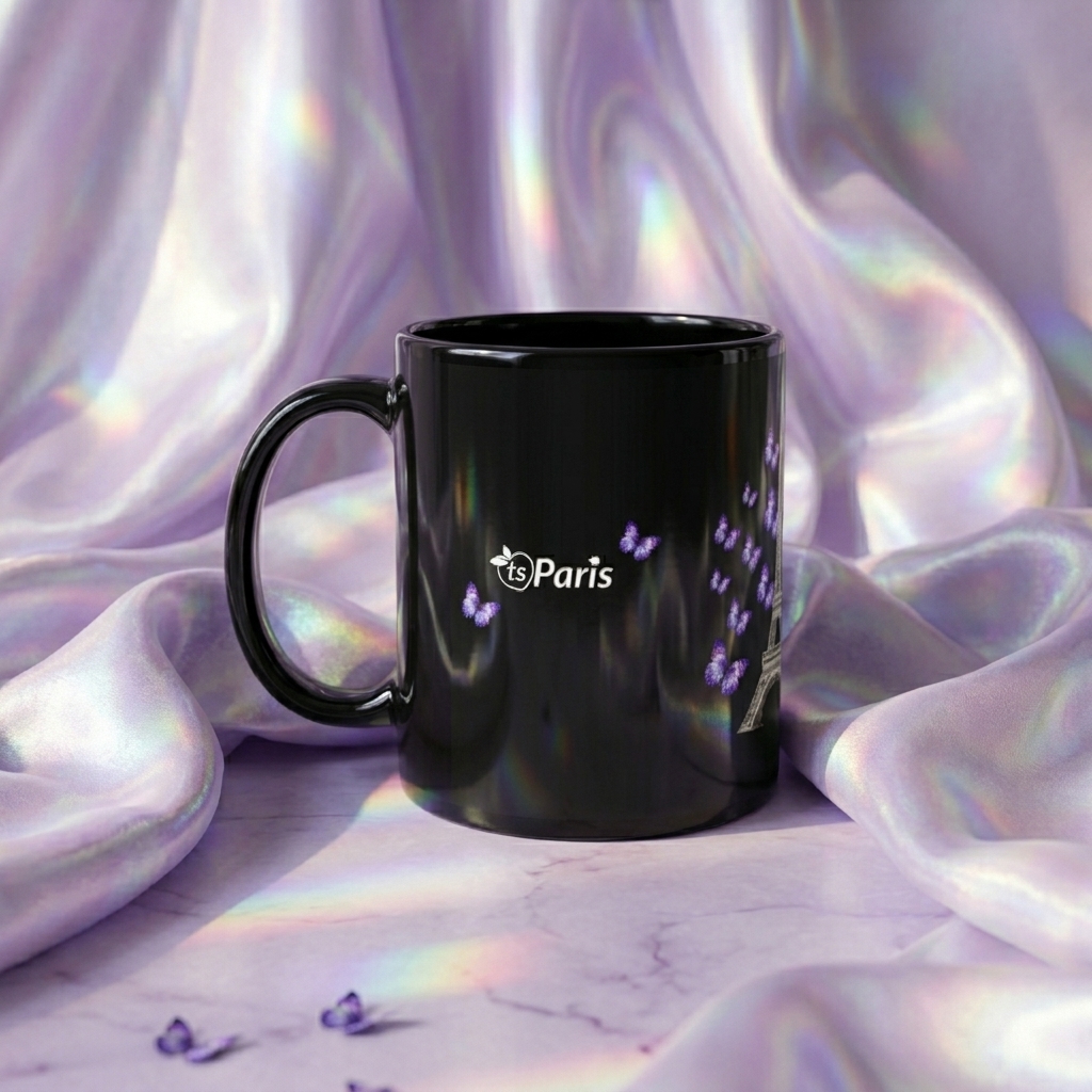 tsgabrielle® • Paris - Eiffeltornet • Glansig Mug • Svart • Keramik • 2 Storlekar - View 10