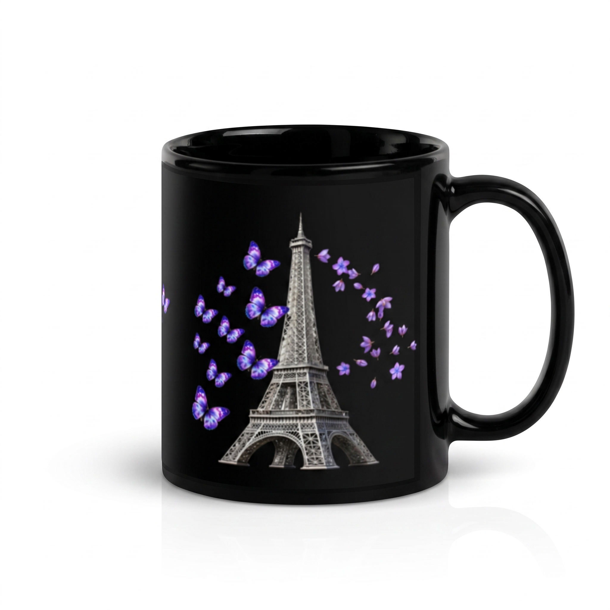 tsgabrielle® • Paris - Eiffeltornet • Glansig Mug • Svart • Keramik • 2 Storlekar - View 2