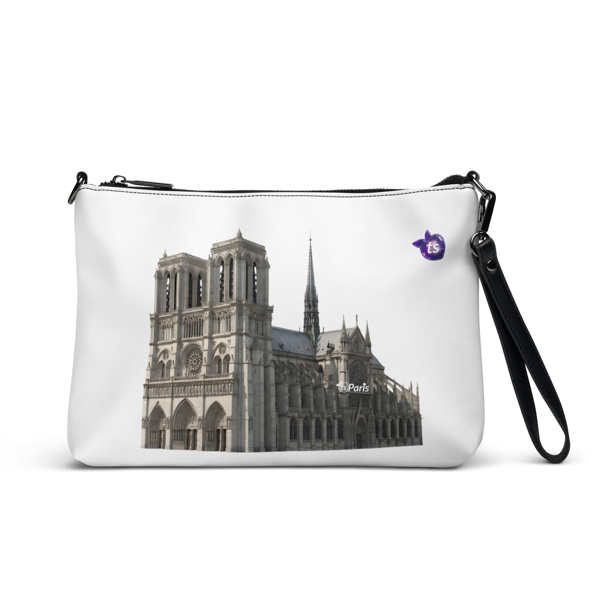 tsgabrielle® • Paris - Notre-Dame Cathedral • Crossbodyväska • Vit • 11″ × 8″