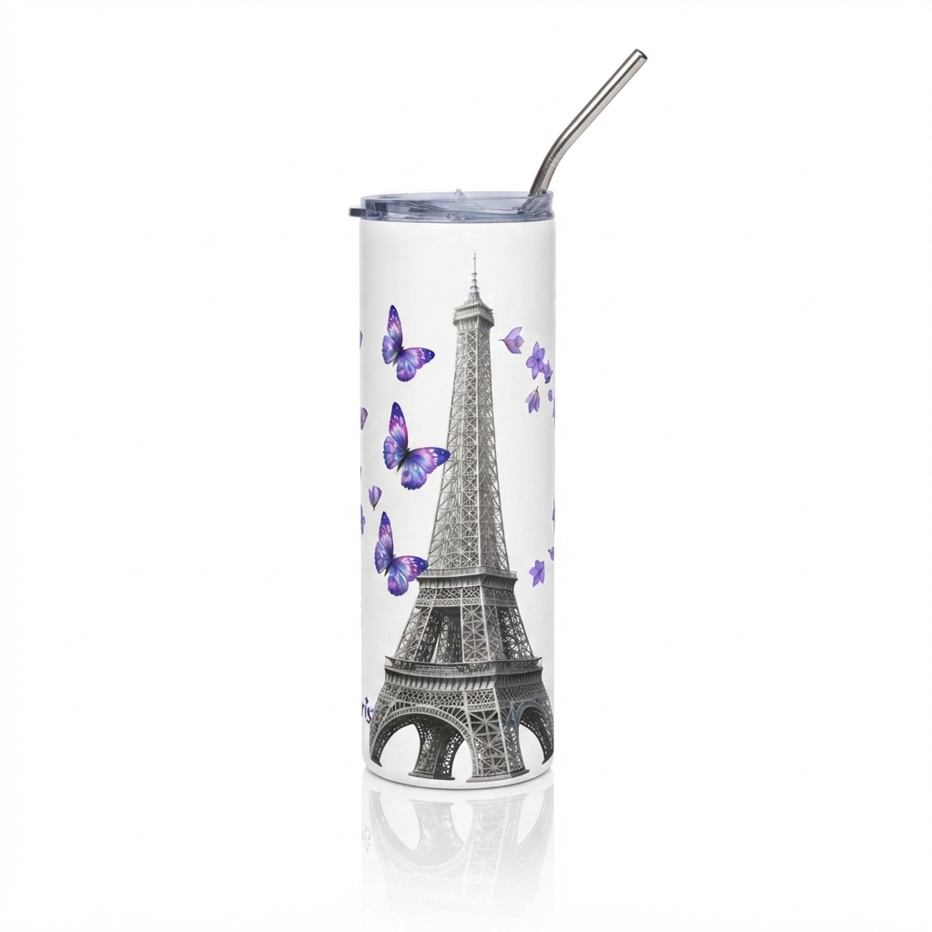 tsgabrielle® • Paris - La Tour Eiffel • tumbler • Stainless Steel • vit • 20 oz