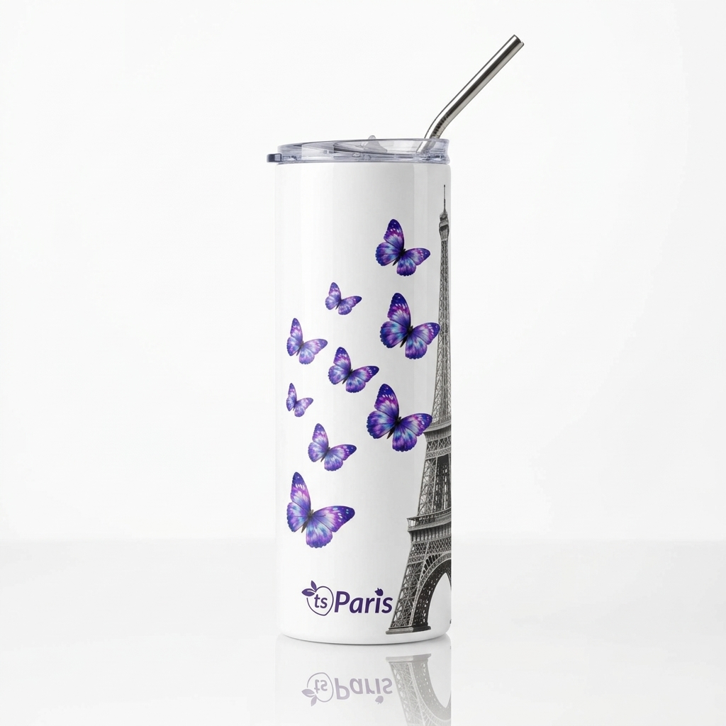 tsgabrielle® • Hem & Liv • Paris - Eiffeltornet • Tumbler • Rostfritt stål • Vit • 20 oz - White - View 4