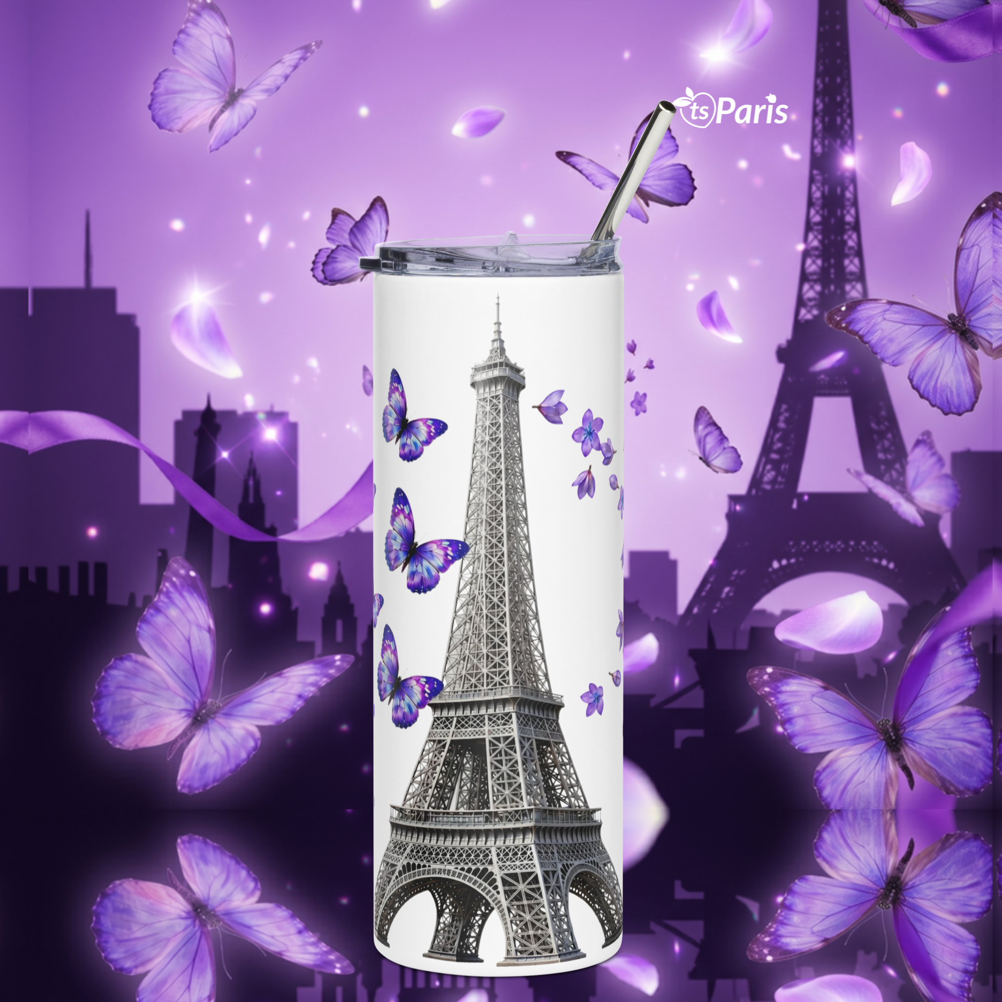 tsgabrielle® • Hem & Liv • Paris - Eiffeltornet • Tumbler • Rostfritt stål • Vit • 20 oz - White - View 10