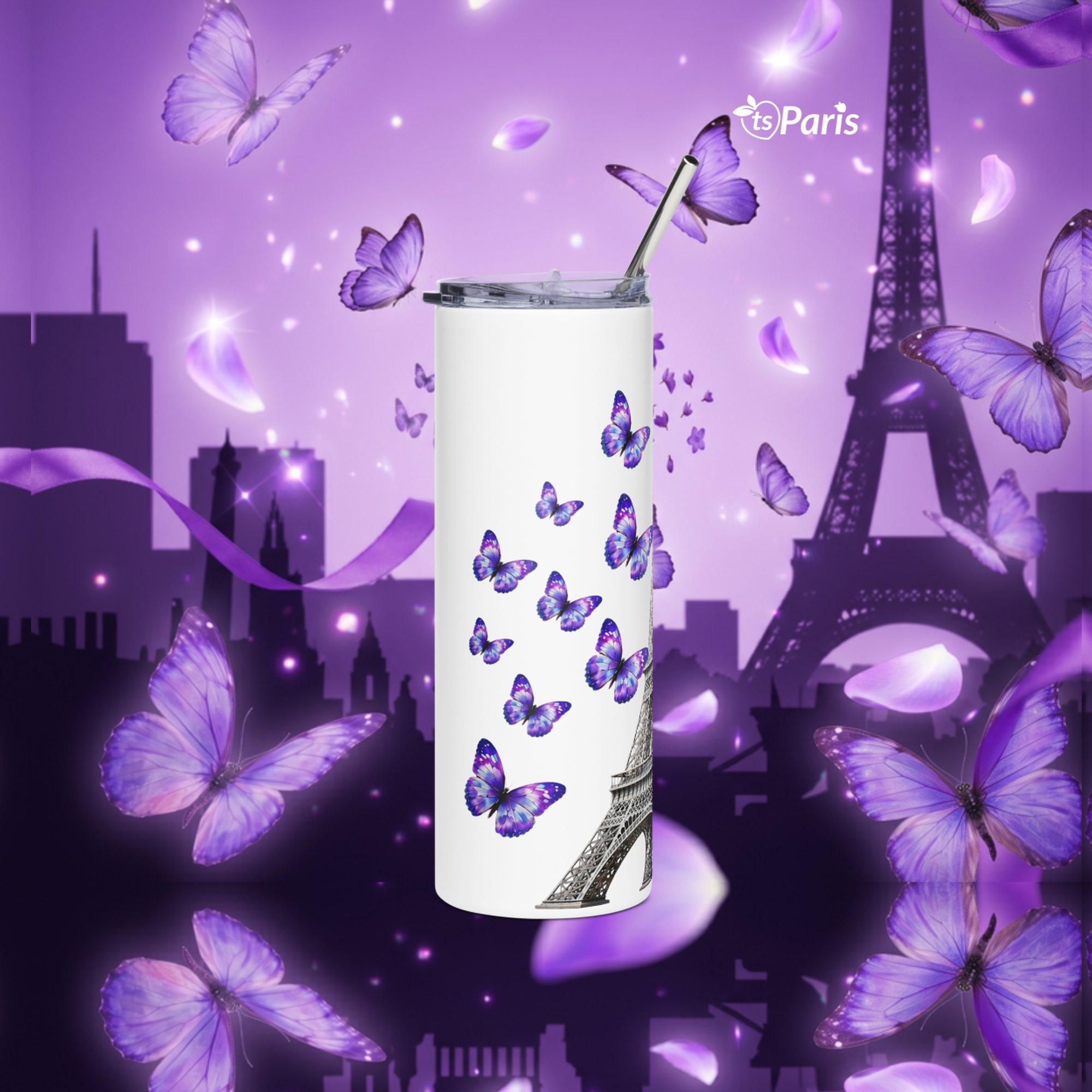 tsgabrielle® • Hem & Liv • Paris - Eiffeltornet • Tumbler • Rostfritt stål • Vit • 20 oz - White - View 12