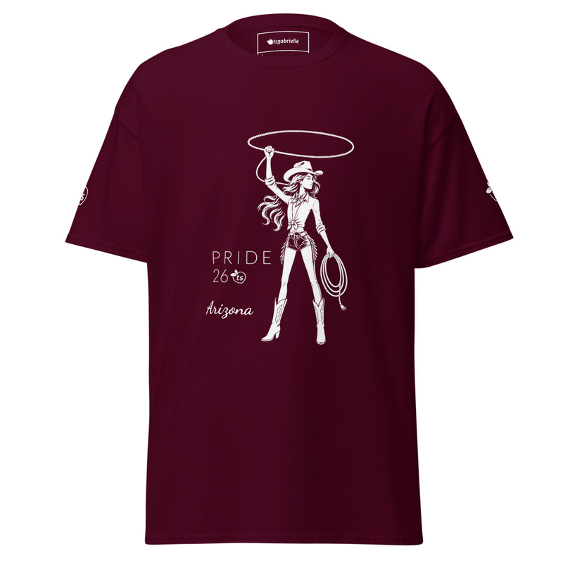tsgabrielle® • Hans Stil • Pride 26 - Arizona • Klassisk T-shirt • 14 Färger - Maroon - View 14