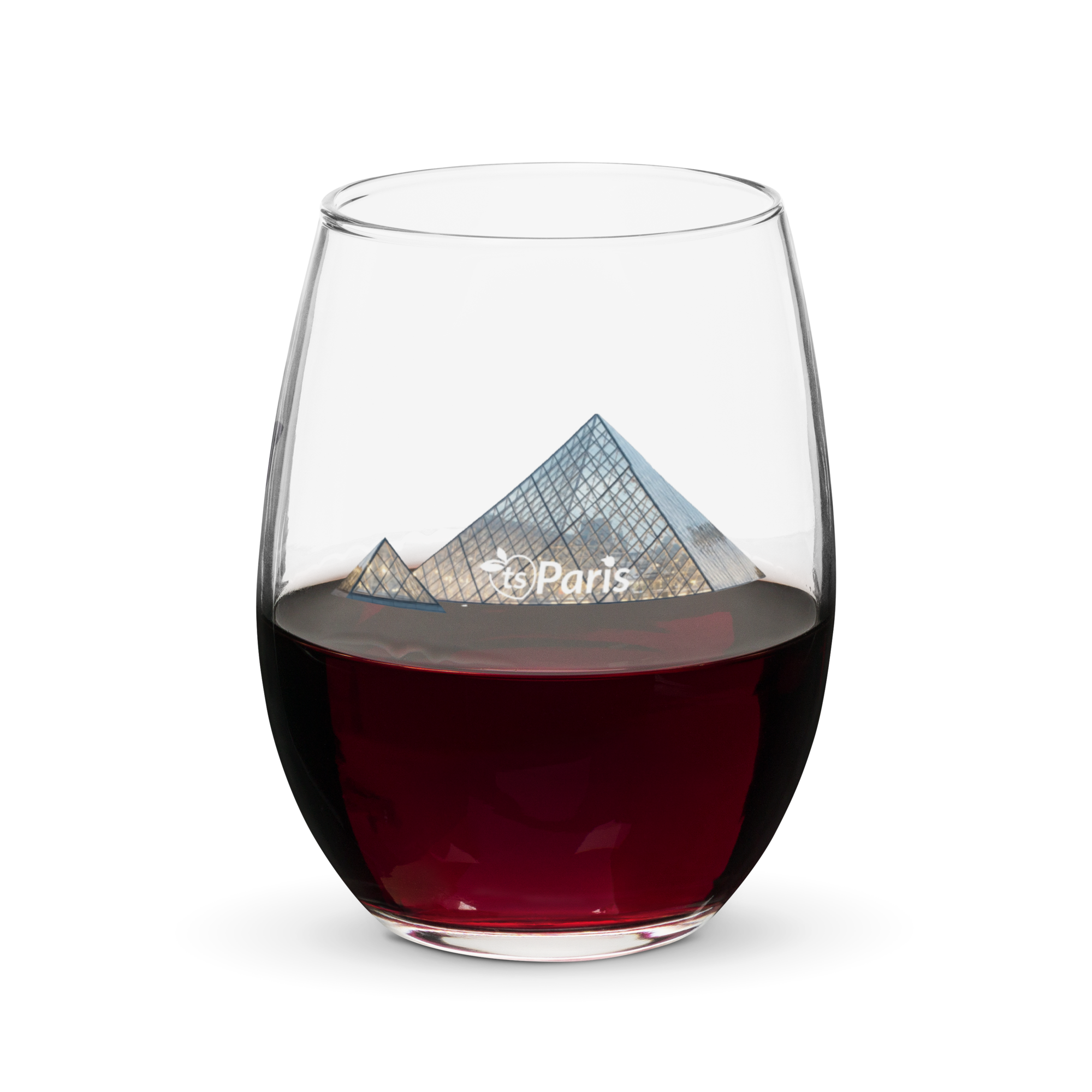 tsgabrielle® • Paris – Louvren pyramid • Stamlöst vinglas • 15 oz - View 3