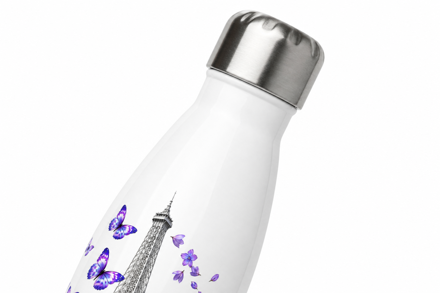 tsgabrielle® • Paris - Eiffeltornet • Vattenflaska • Vit • Rostfritt stål • 17 oz - 500ml - View 5