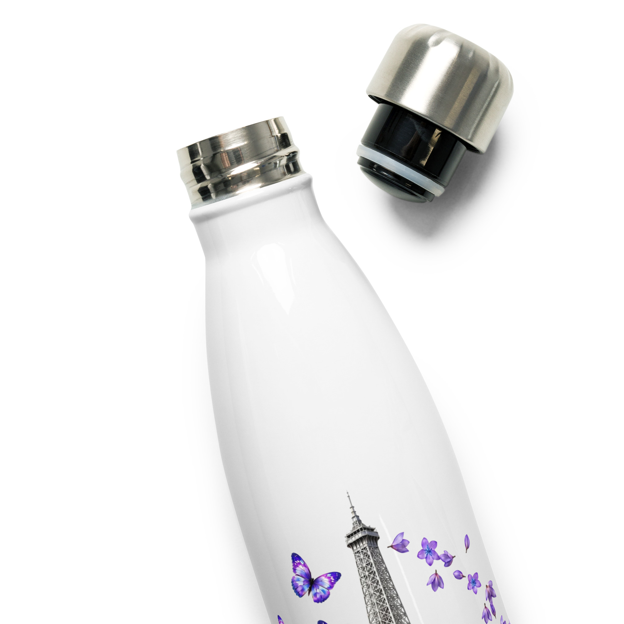 tsgabrielle® • Paris - Eiffeltornet • Vattenflaska • Vit • Rostfritt stål • 17 oz - 500ml - View 6