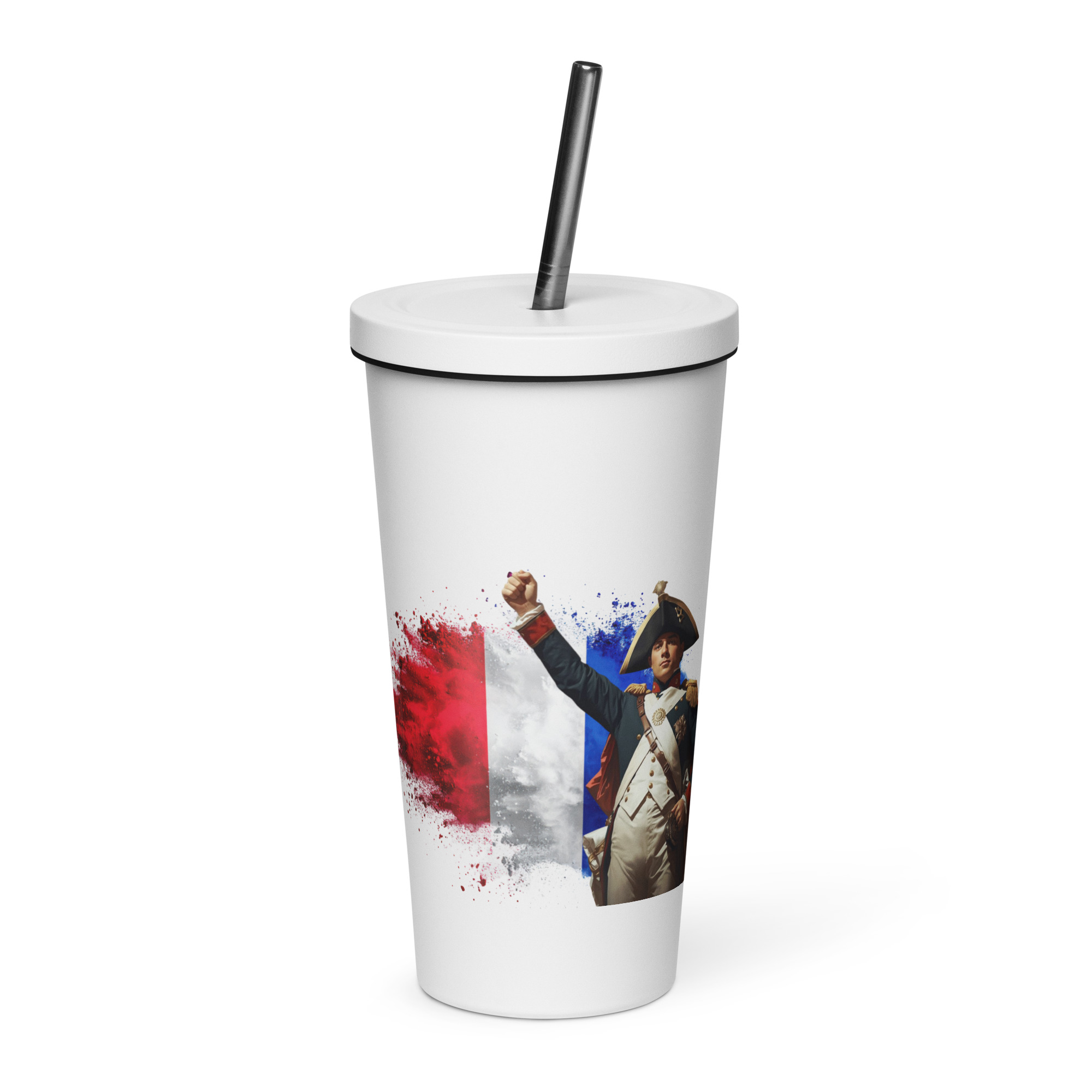 tsgabrielle® • Paris - Napoleon Bonaparte • tumbler • Stainless Steel • vit • 20 oz