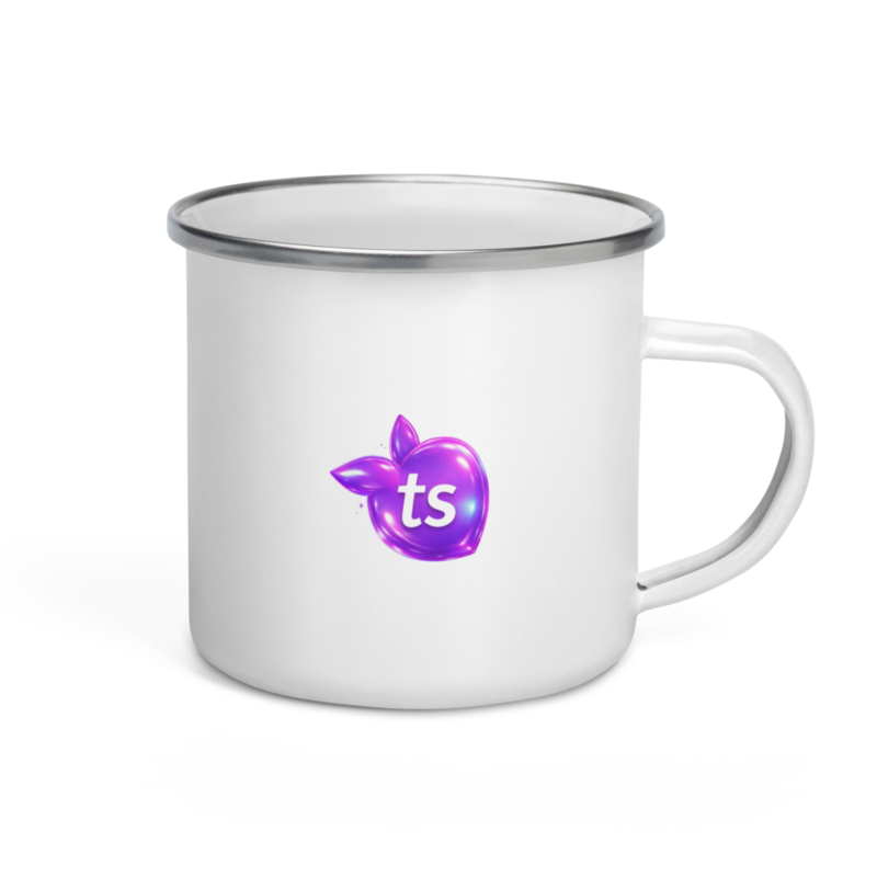 tsgabrielle® • Enamel mugg • vit • 12 oz