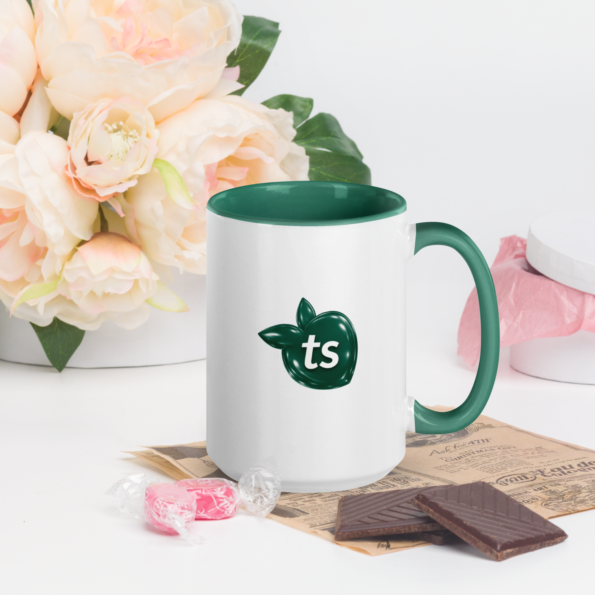 tsgabrielle® • Mug with Color Dark Green Inside • Ceramic • 2 Sizes