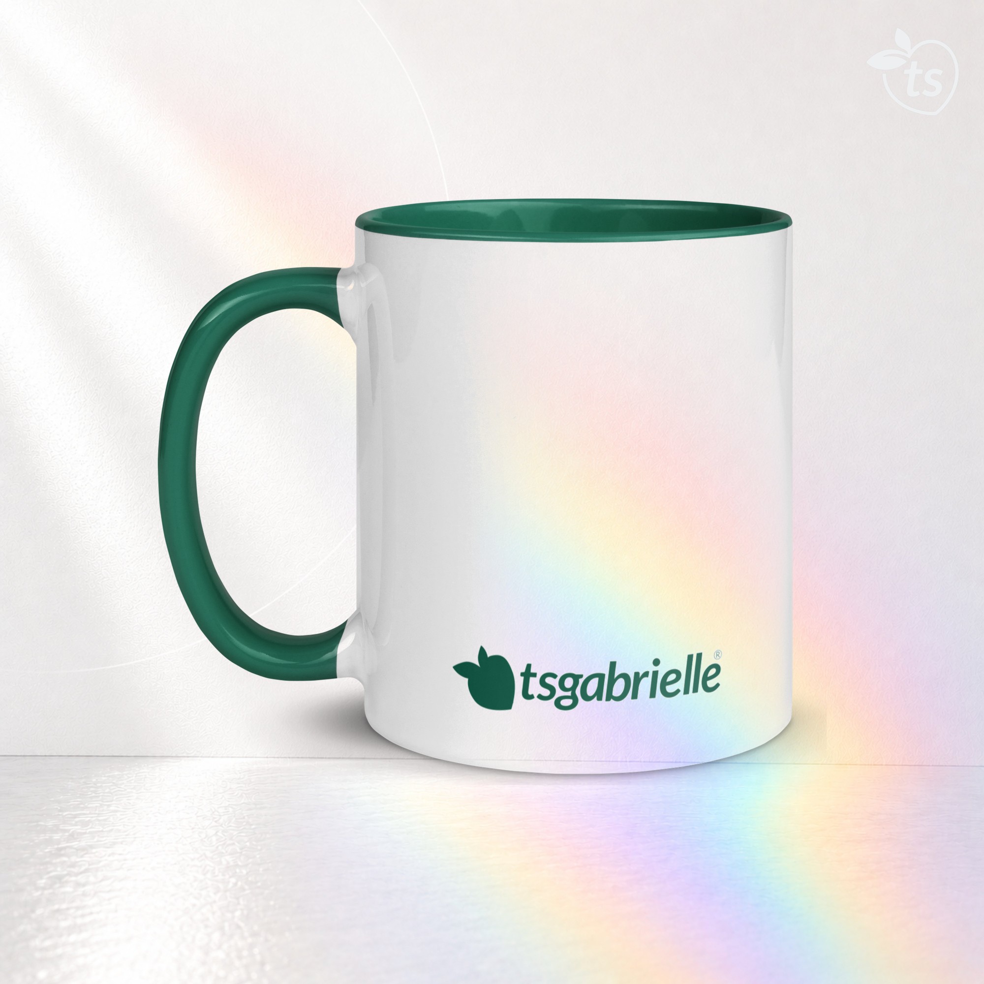 tsgabrielle® • Mugg med mörkgrön färg invändigt • Keramik • 2 storlekar