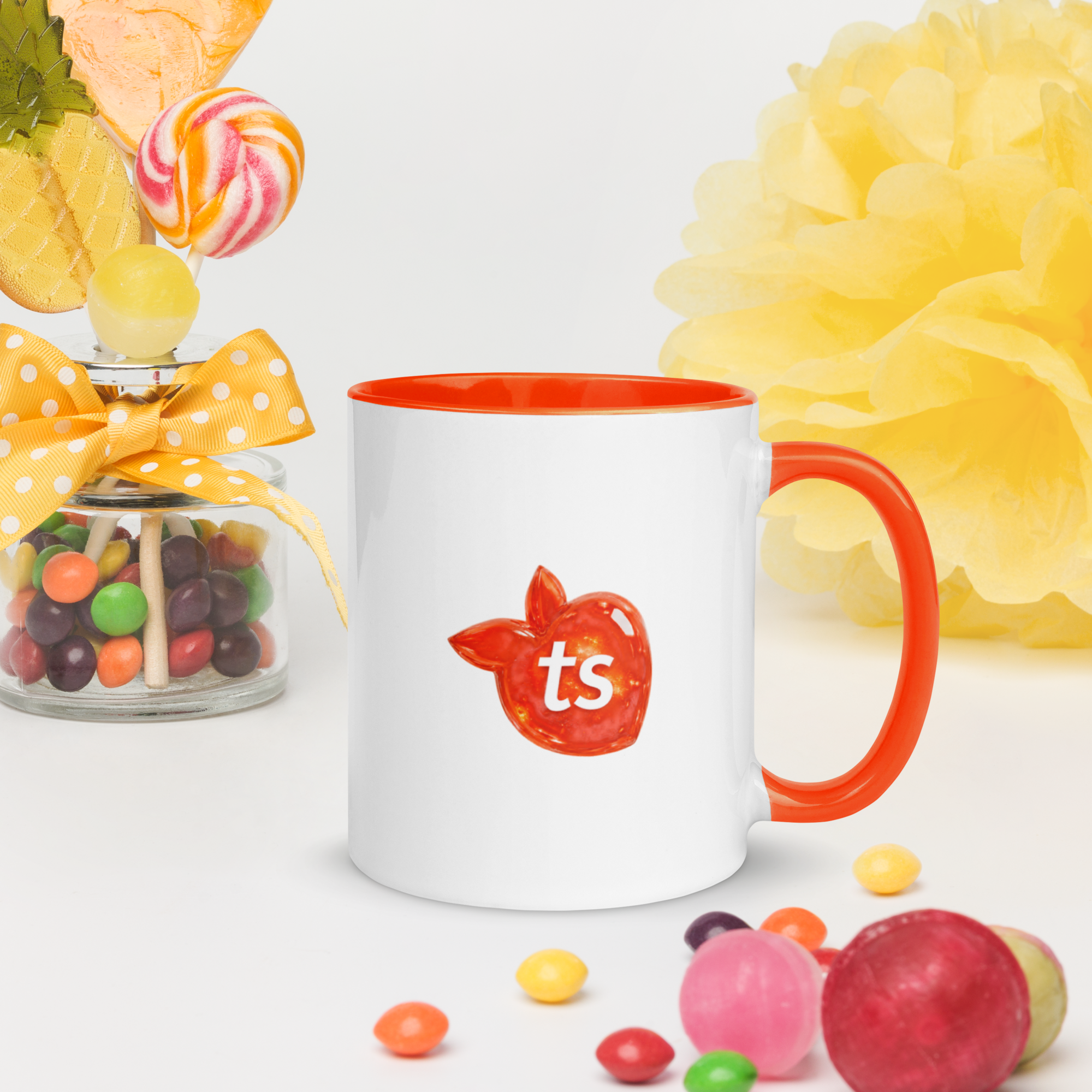 tsgabrielle® • Kopp med orange insida • Keramik • 11 oz - View 11