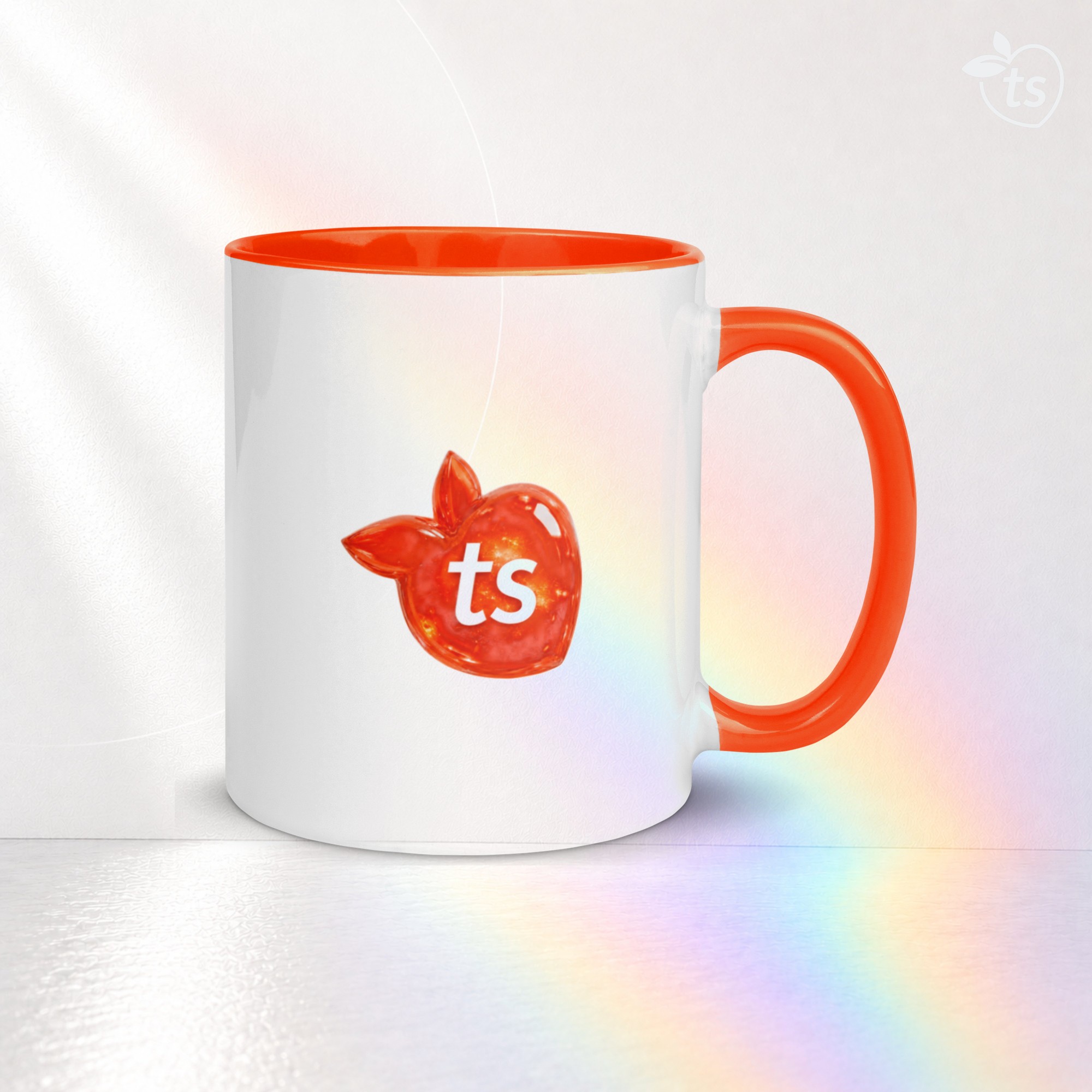tsgabrielle® • Kopp med orange insida • Keramik • 11 oz