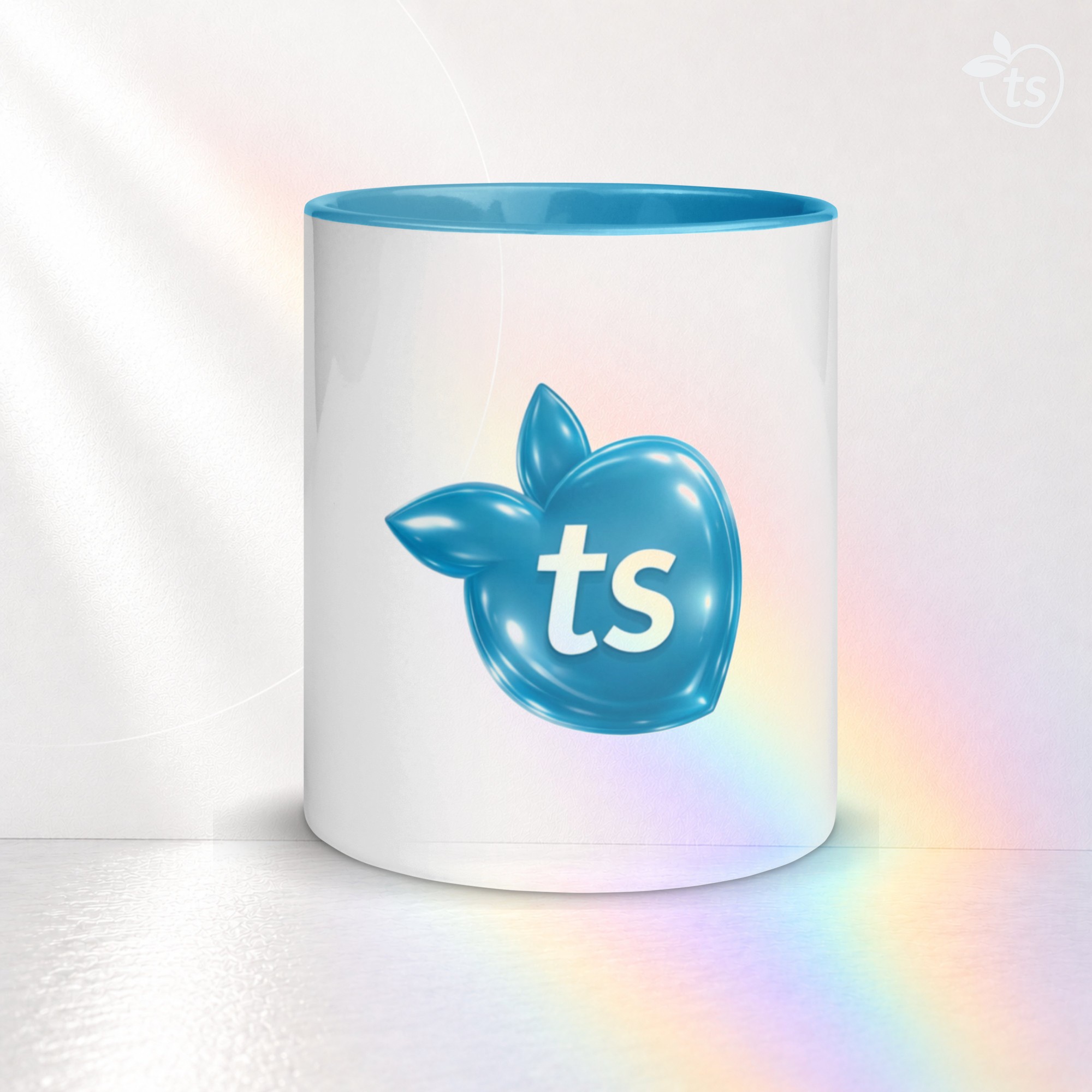 tsgabrielle® • Mugg med ljusblå insida • Keramik • 2 storlekar