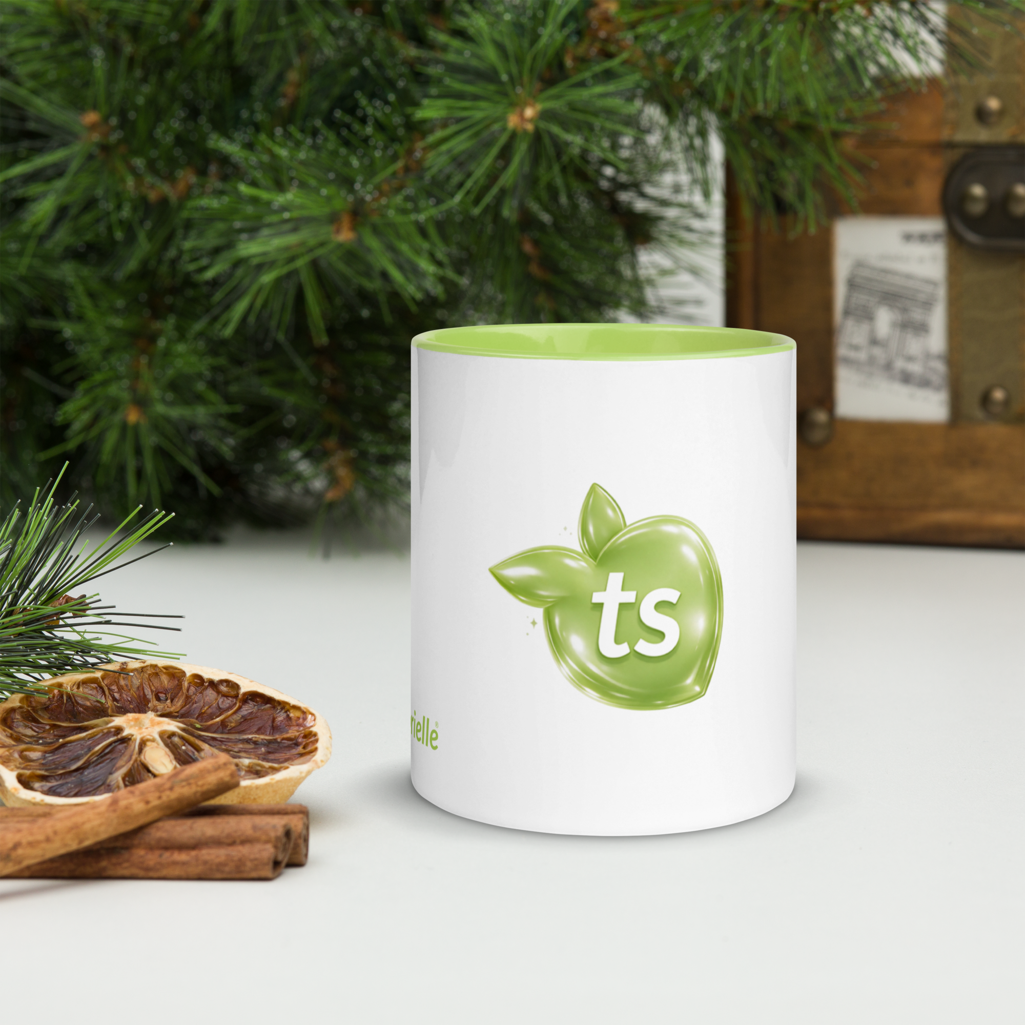 tsgabrielle® • Mugg med limefärgad insida • Keramik • 11 oz