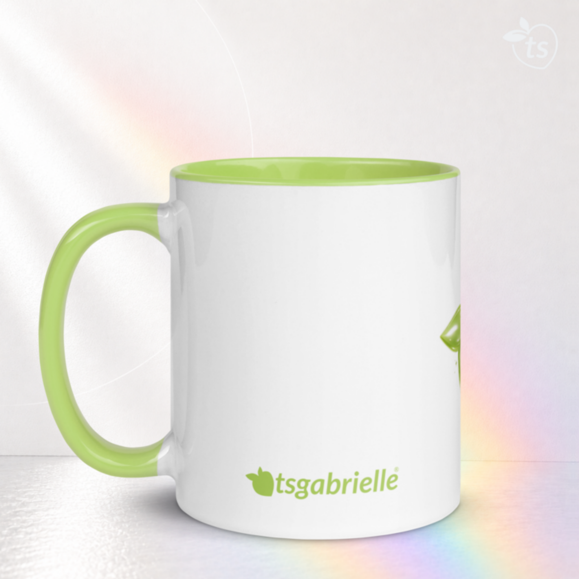 tsgabrielle® • Mugg med limefärgad insida • Keramik • 11 oz